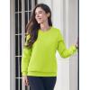 imageMAGCOMSEN Womens Fleece Lined Sweatshirt Crewneck Cotton Pullover Fall Winter Casual Long Sleeve Warm Soft TopsYellow Green