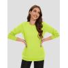 imageMAGCOMSEN Womens Fleece Lined Sweatshirt Crewneck Cotton Pullover Fall Winter Casual Long Sleeve Warm Soft TopsYellow Green