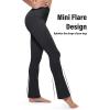 imageMAGCOMSEN Womens High Waisted Flare Leggings Tummy Control Yoga Pants with Pockets Mini Flared Bootcut Workout CasualBlack