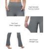imageMAGCOMSEN Womens High Waisted Flare Leggings Tummy Control Yoga Pants with Pockets Mini Flared Bootcut Workout CasualDark Grey