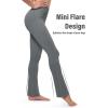 imageMAGCOMSEN Womens High Waisted Flare Leggings Tummy Control Yoga Pants with Pockets Mini Flared Bootcut Workout CasualDark Grey