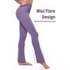 imageMAGCOMSEN Womens High Waisted Flare Leggings Tummy Control Yoga Pants with Pockets Mini Flared Bootcut Workout CasualDark Purple