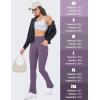 imageMAGCOMSEN Womens High Waisted Flare Leggings Tummy Control Yoga Pants with Pockets Mini Flared Bootcut Workout CasualDark Purple