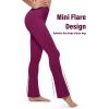 imageMAGCOMSEN Womens High Waisted Flare Leggings Tummy Control Yoga Pants with Pockets Mini Flared Bootcut Workout CasualDark Rose