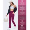 imageMAGCOMSEN Womens High Waisted Flare Leggings Tummy Control Yoga Pants with Pockets Mini Flared Bootcut Workout CasualDark Rose