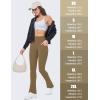 imageMAGCOMSEN Womens High Waisted Flare Leggings Tummy Control Yoga Pants with Pockets Mini Flared Bootcut Workout CasualLight Coffee