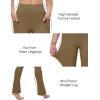imageMAGCOMSEN Womens High Waisted Flare Leggings Tummy Control Yoga Pants with Pockets Mini Flared Bootcut Workout CasualLight Coffee