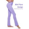 imageMAGCOMSEN Womens High Waisted Flare Leggings Tummy Control Yoga Pants with Pockets Mini Flared Bootcut Workout CasualLight Purple