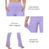imageMAGCOMSEN Womens High Waisted Flare Leggings Tummy Control Yoga Pants with Pockets Mini Flared Bootcut Workout CasualLight Purple