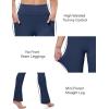 imageMAGCOMSEN Womens High Waisted Flare Leggings Tummy Control Yoga Pants with Pockets Mini Flared Bootcut Workout CasualNavy Blue