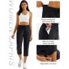 imageMAGCOMSEN Womens Hiking Capris Pants UPF 50 Lightweight Quick Dry Workout Travel Summer Casual Pants Zipper PocketsBlack
