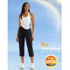 imageMAGCOMSEN Womens Hiking Capris Pants UPF 50 Lightweight Quick Dry Workout Travel Summer Casual Pants Zipper PocketsBlack
