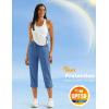 imageMAGCOMSEN Womens Hiking Capris Pants UPF 50 Lightweight Quick Dry Workout Travel Summer Casual Pants Zipper PocketsBlue Grey