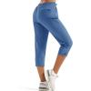 imageMAGCOMSEN Womens Hiking Capris Pants UPF 50 Lightweight Quick Dry Workout Travel Summer Casual Pants Zipper PocketsBlue Grey