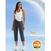 imageMAGCOMSEN Womens Hiking Capris Pants UPF 50 Lightweight Quick Dry Workout Travel Summer Casual Pants Zipper PocketsDark Gray