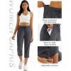 imageMAGCOMSEN Womens Hiking Capris Pants UPF 50 Lightweight Quick Dry Workout Travel Summer Casual Pants Zipper PocketsDark Gray