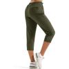 imageMAGCOMSEN Womens Hiking Capris Pants UPF 50 Lightweight Quick Dry Workout Travel Summer Casual Pants Zipper PocketsGreen