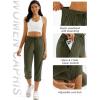 imageMAGCOMSEN Womens Hiking Capris Pants UPF 50 Lightweight Quick Dry Workout Travel Summer Casual Pants Zipper PocketsGreen