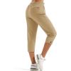 imageMAGCOMSEN Womens Hiking Capris Pants UPF 50 Lightweight Quick Dry Workout Travel Summer Casual Pants Zipper PocketsKhaki
