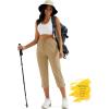 imageMAGCOMSEN Womens Hiking Capris Pants UPF 50 Lightweight Quick Dry Workout Travel Summer Casual Pants Zipper PocketsKhaki