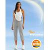 imageMAGCOMSEN Womens Hiking Capris Pants UPF 50 Lightweight Quick Dry Workout Travel Summer Casual Pants Zipper PocketsLight Gray
