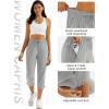imageMAGCOMSEN Womens Hiking Capris Pants UPF 50 Lightweight Quick Dry Workout Travel Summer Casual Pants Zipper PocketsLight Gray