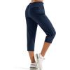imageMAGCOMSEN Womens Hiking Capris Pants UPF 50 Lightweight Quick Dry Workout Travel Summer Casual Pants Zipper PocketsNavy Blue