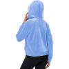 imageMAGCOMSEN Womens Hoodies HalfZip Cropped Velour Sweatshirts Long Sleeve Fleece Pullover with Pocket Casual OutfitsLight Blue