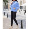 imageMAGCOMSEN Womens Hoodies HalfZip Cropped Velour Sweatshirts Long Sleeve Fleece Pullover with Pocket Casual OutfitsLight Blue