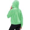 imageMAGCOMSEN Womens Hoodies HalfZip Cropped Velour Sweatshirts Long Sleeve Fleece Pullover with Pocket Casual OutfitsMint Green