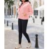 imageMAGCOMSEN Womens Hoodies HalfZip Cropped Velour Sweatshirts Long Sleeve Fleece Pullover with Pocket Casual OutfitsPink