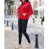 imageMAGCOMSEN Womens Hoodies HalfZip Cropped Velour Sweatshirts Long Sleeve Fleece Pullover with Pocket Casual OutfitsTomato Red