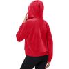 imageMAGCOMSEN Womens Hoodies HalfZip Cropped Velour Sweatshirts Long Sleeve Fleece Pullover with Pocket Casual OutfitsTomato Red