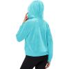 imageMAGCOMSEN Womens Hoodies HalfZip Cropped Velour Sweatshirts Long Sleeve Fleece Pullover with Pocket Casual OutfitsWater Blue