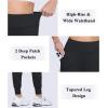 imageMAGCOMSEN Womens Joggers High Waisted Yoga Pants with Pockets Loose Leggings for Workout Athletic Lounge RunningBlack