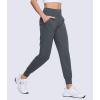 imageMAGCOMSEN Womens Joggers High Waisted Yoga Pants with Pockets Loose Leggings for Workout Athletic Lounge RunningDark Grey