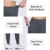 imageMAGCOMSEN Womens Joggers High Waisted Yoga Pants with Pockets Loose Leggings for Workout Athletic Lounge RunningDark Grey