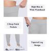 imageMAGCOMSEN Womens Joggers High Waisted Yoga Pants with Pockets Loose Leggings for Workout Athletic Lounge RunningLight Grey