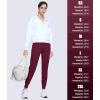 imageMAGCOMSEN Womens Joggers High Waisted Yoga Pants with Pockets Loose Leggings for Workout Athletic Lounge RunningWine Red