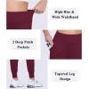 imageMAGCOMSEN Womens Joggers High Waisted Yoga Pants with Pockets Loose Leggings for Workout Athletic Lounge RunningWine Red