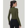 imageMAGCOMSEN Womens Lightweight Athletic Jacket Cropped Zip Up Workout Jackets Long Sleeve Yoga Tops Slim Fit Running GymArmy Green