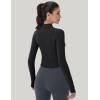 imageMAGCOMSEN Womens Lightweight Athletic Jacket Cropped Zip Up Workout Jackets Long Sleeve Yoga Tops Slim Fit Running GymBlack