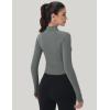imageMAGCOMSEN Womens Lightweight Athletic Jacket Cropped Zip Up Workout Jackets Long Sleeve Yoga Tops Slim Fit Running GymGrey