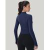 imageMAGCOMSEN Womens Lightweight Athletic Jacket Cropped Zip Up Workout Jackets Long Sleeve Yoga Tops Slim Fit Running GymNavy