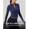imageMAGCOMSEN Womens Lightweight Athletic Jacket Cropped Zip Up Workout Jackets Long Sleeve Yoga Tops Slim Fit Running GymNavy