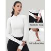imageMAGCOMSEN Womens Lightweight Athletic Jacket Cropped Zip Up Workout Jackets Long Sleeve Yoga Tops Slim Fit Running GymWhite