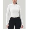 imageMAGCOMSEN Womens Lightweight Athletic Jacket Cropped Zip Up Workout Jackets Long Sleeve Yoga Tops Slim Fit Running GymWhite