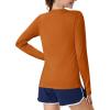 imageMAGCOMSEN Womens Long Sleeve Shirts UPF 80 Quick Dry Athletic Workout Tee Shirts with Thumb Holes Rash Guard Swim TopsDark Orange