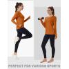 imageMAGCOMSEN Womens Long Sleeve Shirts UPF 80 Quick Dry Athletic Workout Tee Shirts with Thumb Holes Rash Guard Swim TopsDark Orange