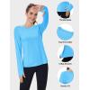 imageMAGCOMSEN Womens Long Sleeve Shirts UPF 80 Quick Dry Athletic Workout Tee Shirts with Thumb Holes Rash Guard Swim TopsIce Blue